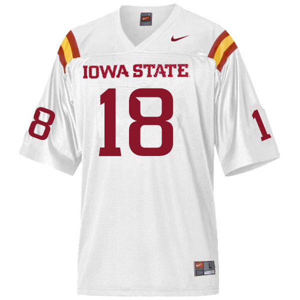 Iowa State Cyclones Men's #18 Devin Larsen Nike NCAA Authentic White College Stitched Football Jersey WB42K37FE
